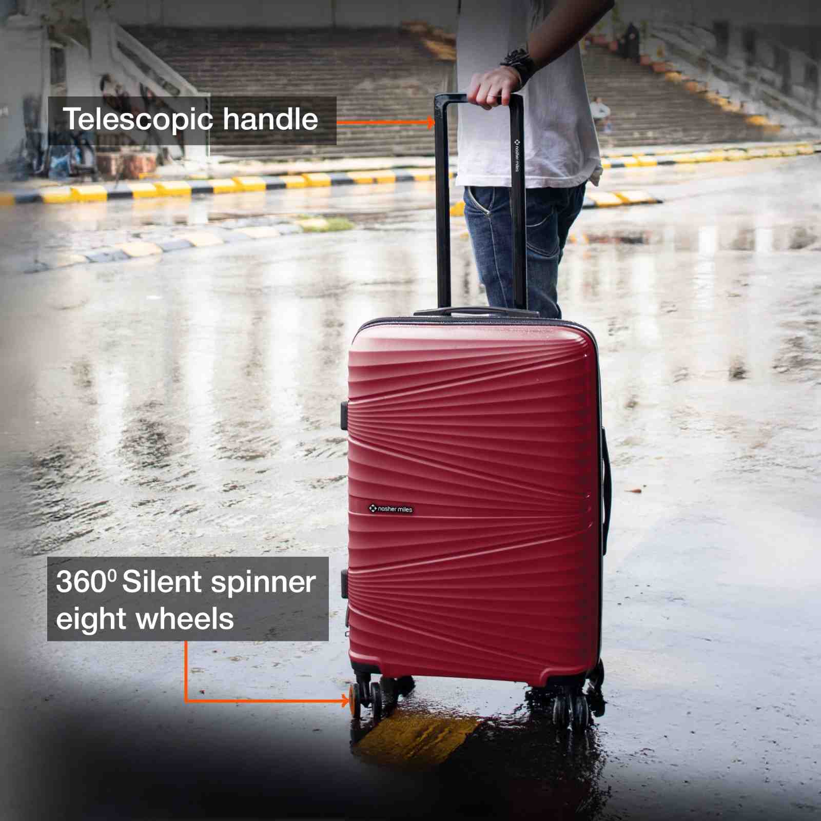 Maroon Trolley Bag – Nasher Miles
