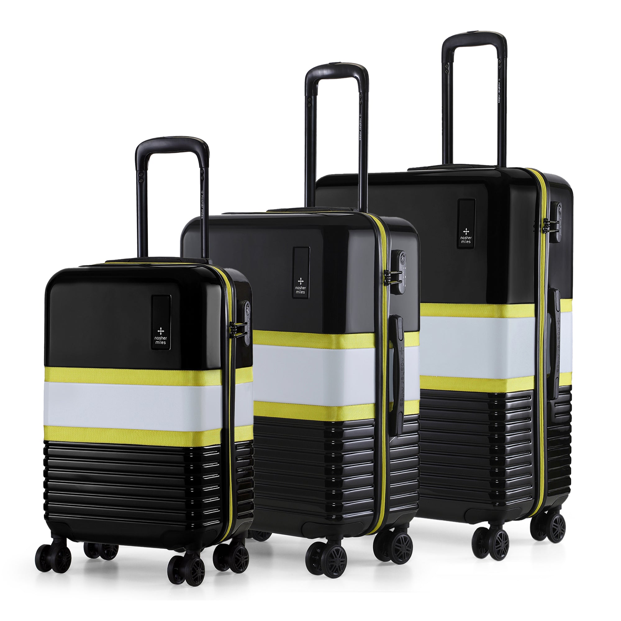 Buy CARRIALL Notch Set of 2 Polycarbonate Silver Trolley Bags(65 cm,75 cm)  With 8 Wheels And TSA Lock | Shoppers Stop