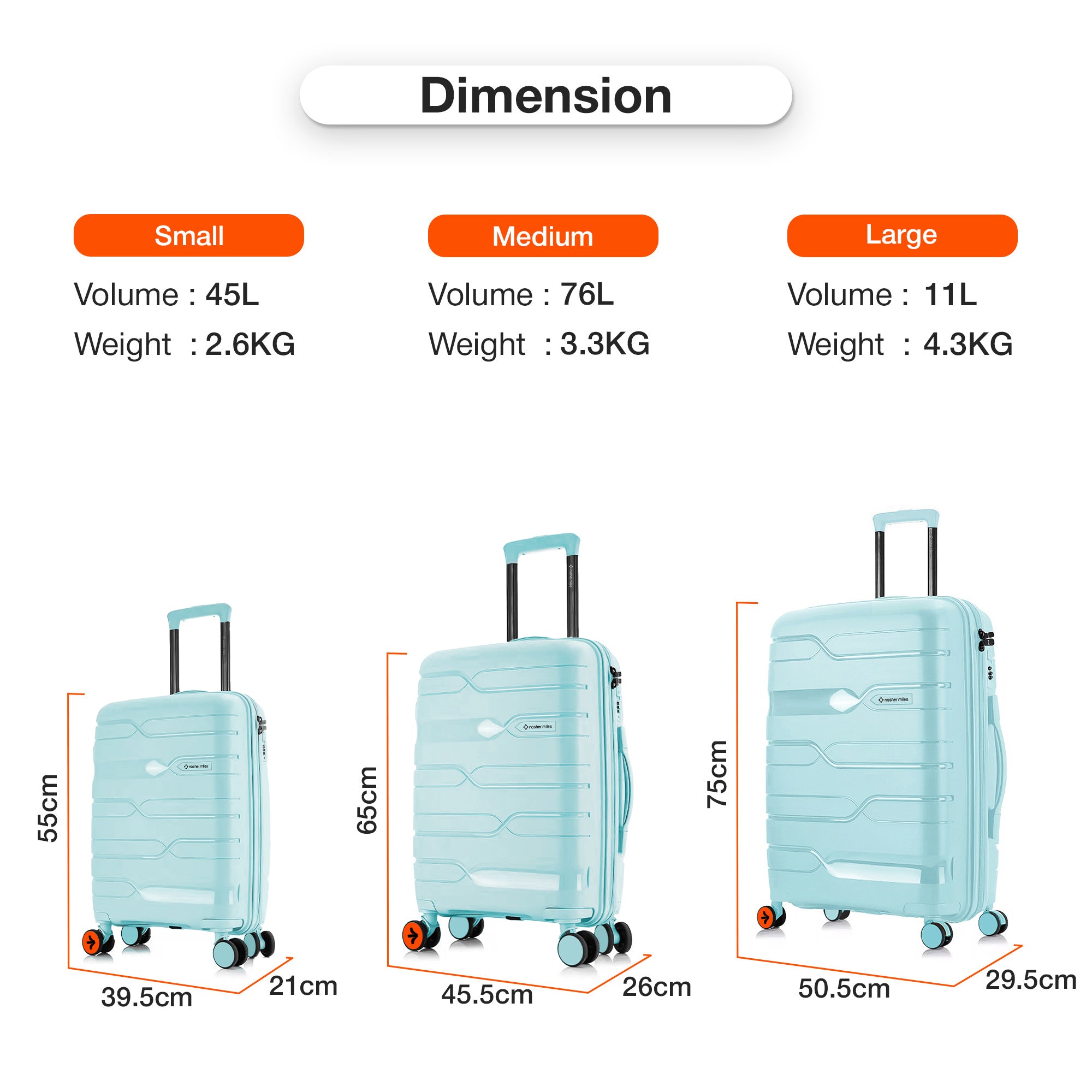 Size Chart Average Suitcase Size For 23kg Chart Cabin Trolley Size